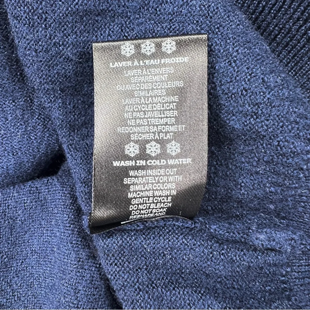 Le 31 Par Simons Men’s V-Neck Sweater Navy Vision Merino Wool size Large - Picture 6 of 6